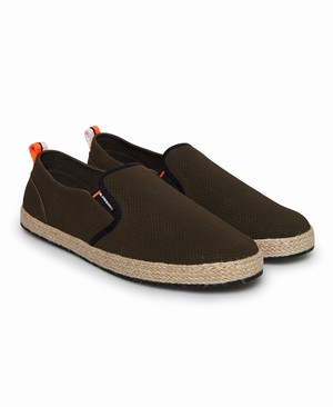 Superdry Hybrid Slip On Espadrilles Férfi Cipő Sötét Khaki | ZRLDB0342